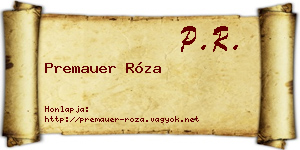 Premauer Róza névjegykártya